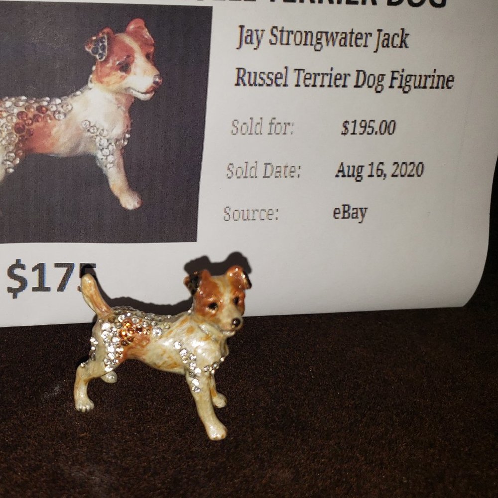 Jay Strongwater Jack Russell Terrier Dog Figurine w/ Swarovski crystals